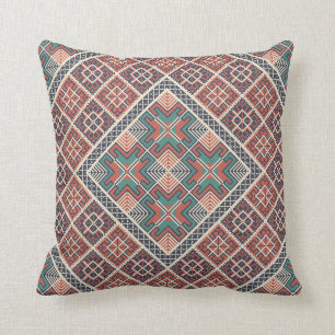 Palestinian embroidery pattern throw pillow