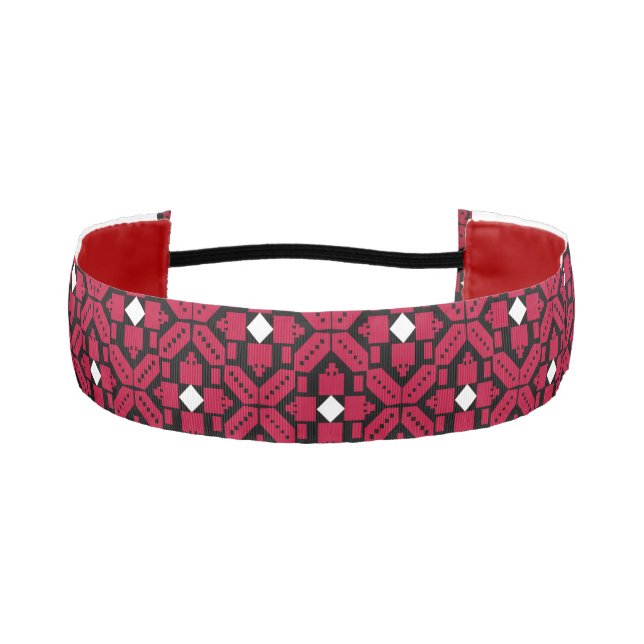 Palestinian Embroidery Tatreez Art printed Design Athletic Headband (Front)