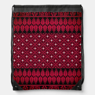 Palestinian Embroidery Tatreez Art printed Design Drawstring Bag