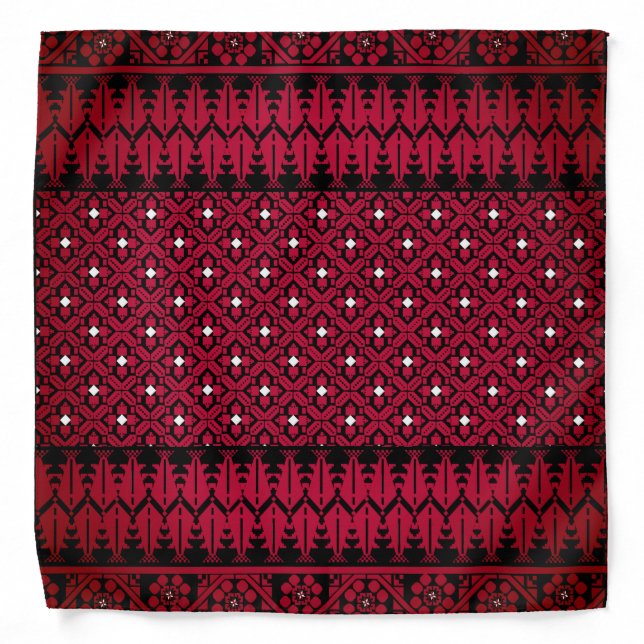 Palestinian Embroidery Tatreez printed design Bandana (Front)