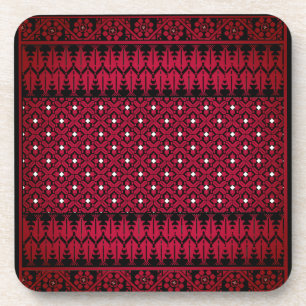 Palestinian Embroidery Tatreez printed Design Beverage Coaster