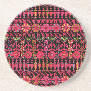 Palestinian Embroidery Tatreez printed Design Coaster
