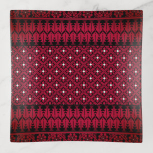 Palestinian Embroidery Tatreez printed design Cro Trinket Tray