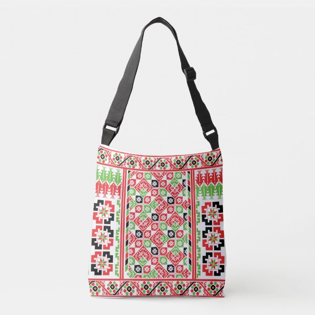 Palestinian Embroidery Tatreez printed design Crossbody Bag (Front)