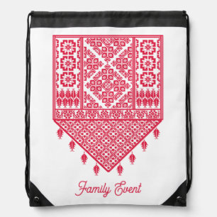 Palestinian Embroidery Tatreez printed design Drawstring Bag