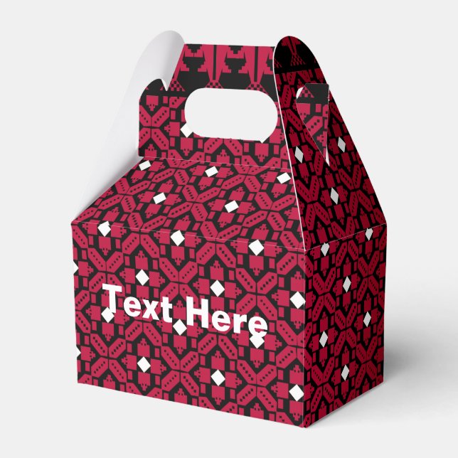 Palestinian Embroidery Tatreez printed design  Favor Boxes (Front Side)