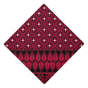 Palestinian Embroidery Tatreez printed design  Graduation Cap Topper