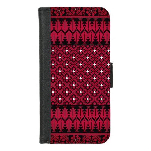 Palestinian Embroidery Tatreez printed design  iPhone 87 Wallet Case