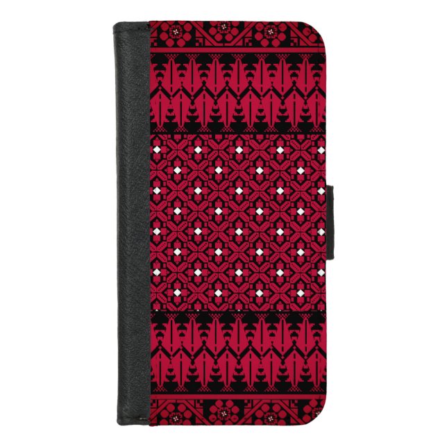 Palestinian Embroidery Tatreez printed design  iPhone Wallet Case (Front)