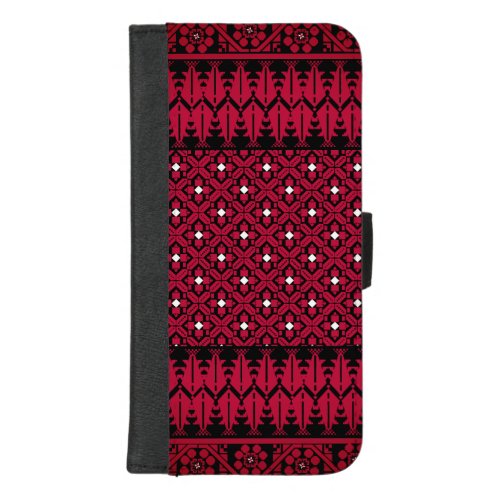 Palestinian Embroidery Tatreez printed design iPhone 87 Plus Wallet Case