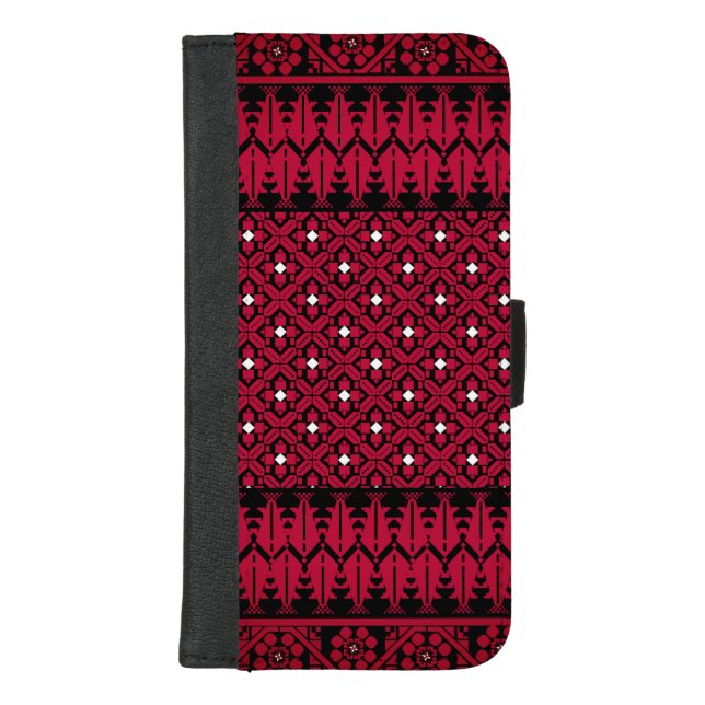 Palestinian Embroidery Tatreez printed design iPhone Wallet Case (Front)