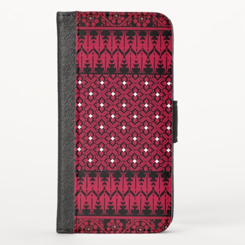 Palestinian Embroidery Tatreez printed design  iPhone X Wallet Case