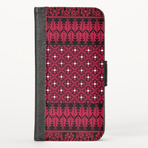 Palestinian Embroidery Tatreez printed design iPhone XS Wallet Case