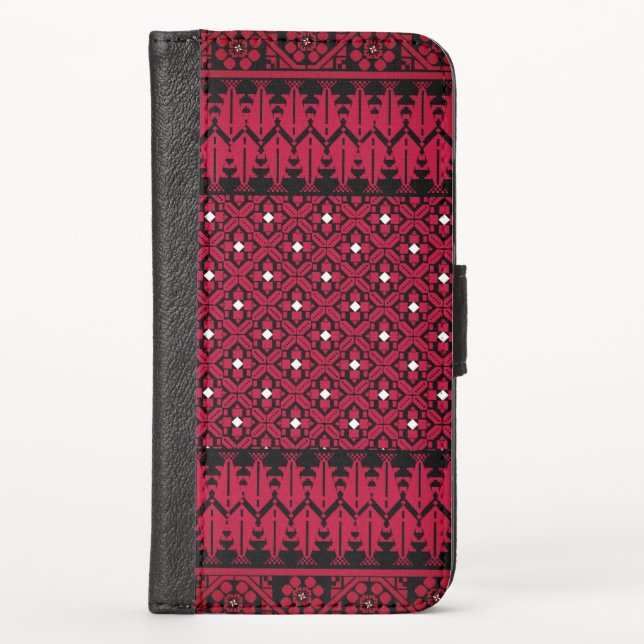 Palestinian Embroidery Tatreez printed design iPhone Wallet Case (Front)