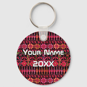 Palestinian Embroidery Tatreez printed Design Keychain