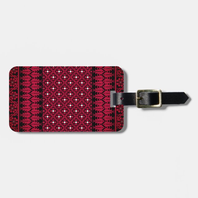 Palestinian Embroidery Tatreez printed design Luggage Tag (Front Horizontal)