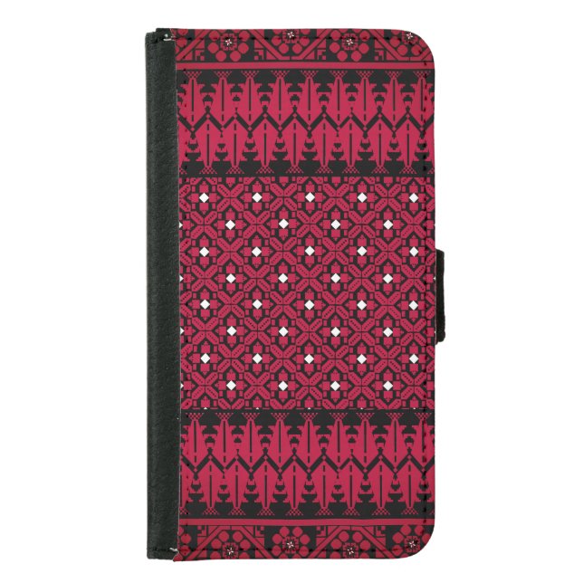 Palestinian Embroidery Tatreez printed design Samsung Galaxy Wallet Case (Front)