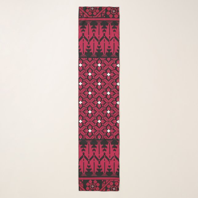 Palestinian Embroidery Tatreez printed design Scarf (Front)