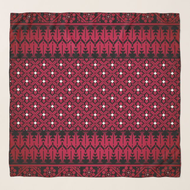 Palestinian Embroidery Tatreez printed design Scarf (Front)