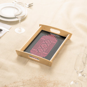 Palestinian Embroidery Tatreez printed design Serving Tray