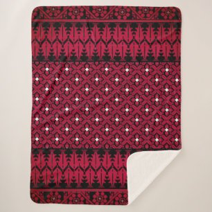 Palestinian Embroidery Tatreez printed design Sherpa Blanket