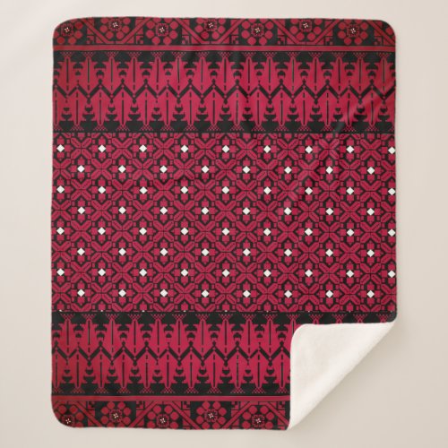 Palestinian Embroidery Tatreez printed design  Sherpa Blanket