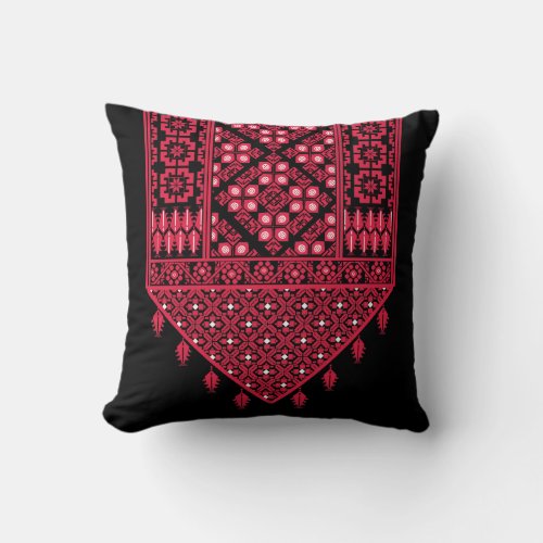 Palestinian Embroidery Tatreez printed design Throw Pillow