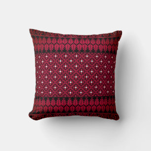 Palestinian Embroidery Tatreez printed design Throw Pillow