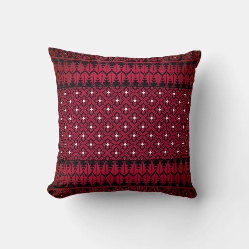 Palestinian Embroidery Tatreez printed design  Throw Pillow