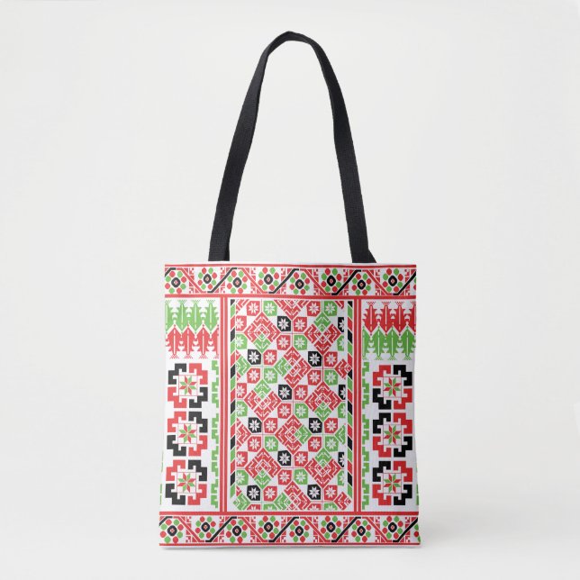Palestinian Embroidery Tatreez printed design Tote Bag (Front)