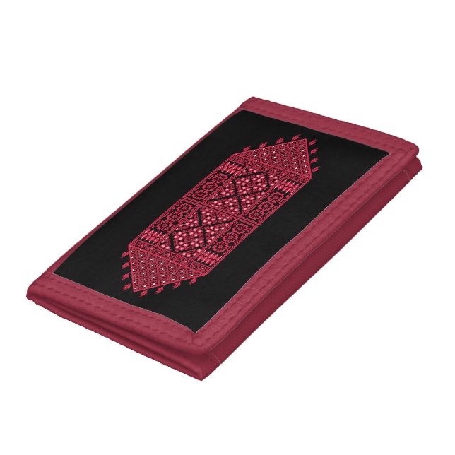 Palestinian Embroidery Tatreez printed design Trifold Wallet (Bottom)