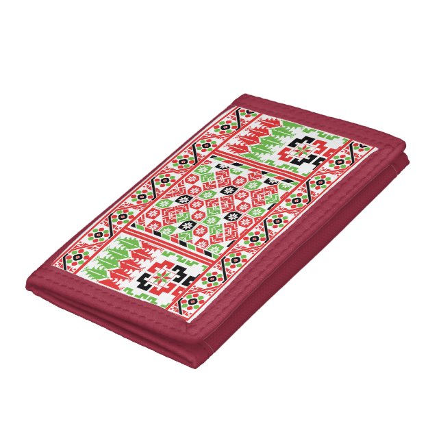 Palestinian Embroidery Tatreez printed design Trifold Wallet (Bottom)