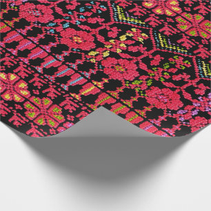 Palestinian Embroidery Tatreez printed Design Wrapping Paper