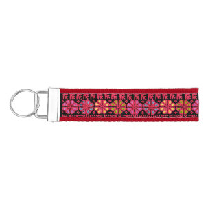 Palestinian Embroidery Tatreez printed Design Wrist Keychain