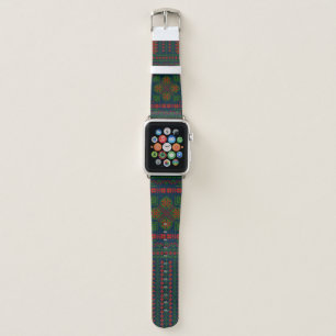 Palestinian Embroidery Tatreez red green 5 Pattern Apple Watch Band