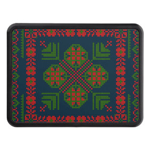 Palestinian Embroidery Tatreez red green 5 Pattern Hitch Cover
