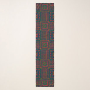 Palestinian Embroidery Tatreez red green 5 Pattern Scarf