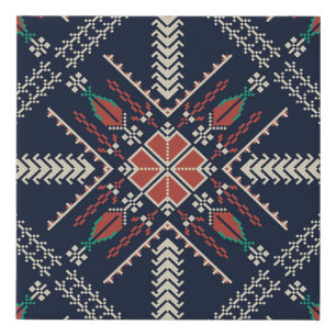 Palestinian Embroidery: Traditional Pattern Design Faux Canvas Print