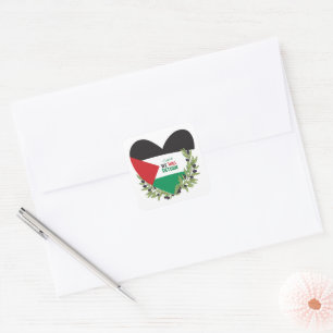 Palestinian Flag and Olive Branches Square Sticker