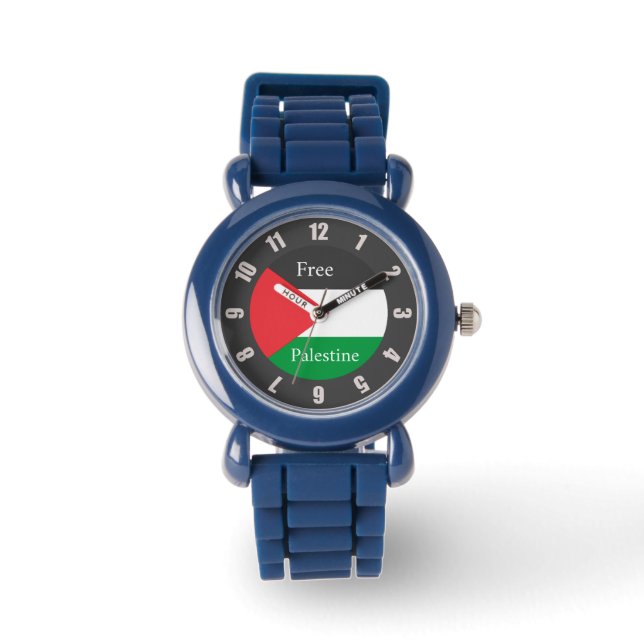 Palestinian flag customized Free Palestine Round C Watch (Front)