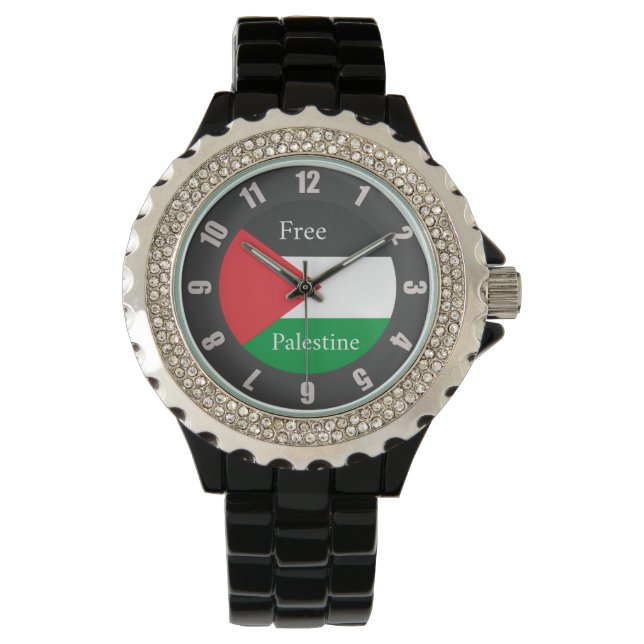Palestinian flag customized Free Palestine Round C Watch (Front)