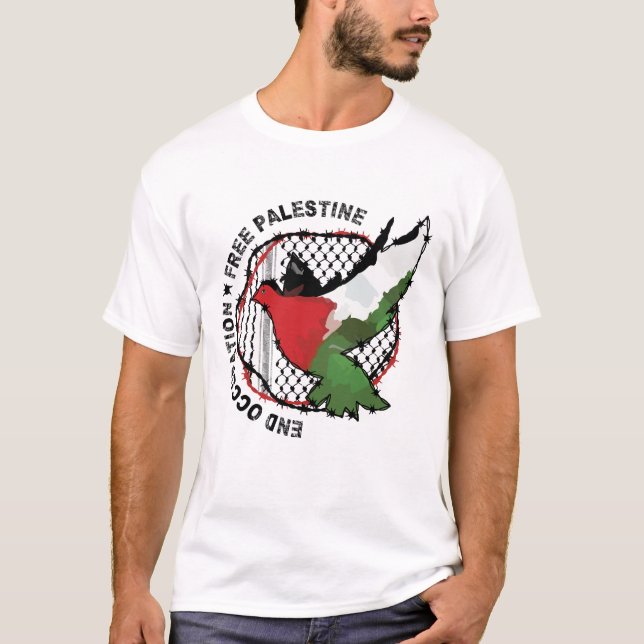 Palestinian Flag End Occupation Free Palestine T-Shirt (Front)