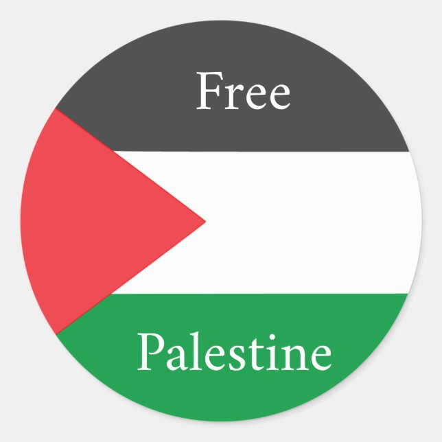 Palestinian flag Free Palestine customized Classic Round Sticker (Front)