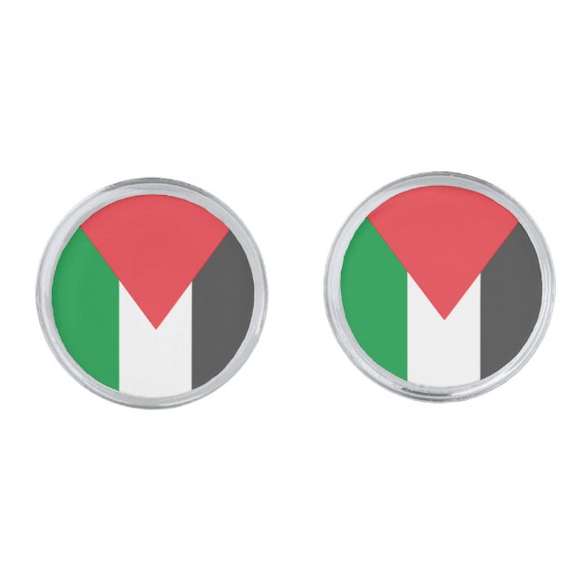 Palestinian flag Free Palestine customized Cufflinks (Front)