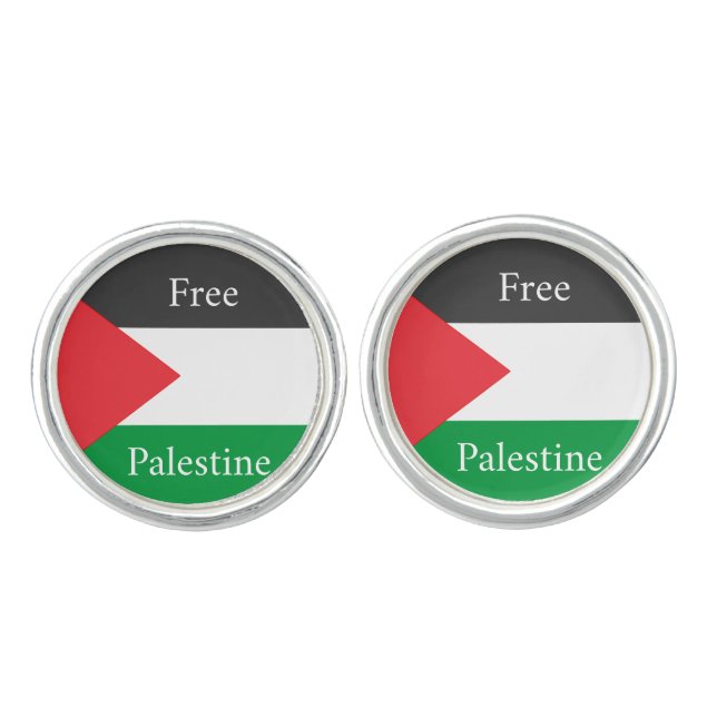 Palestinian flag Free Palestine customized Cufflinks (Front)