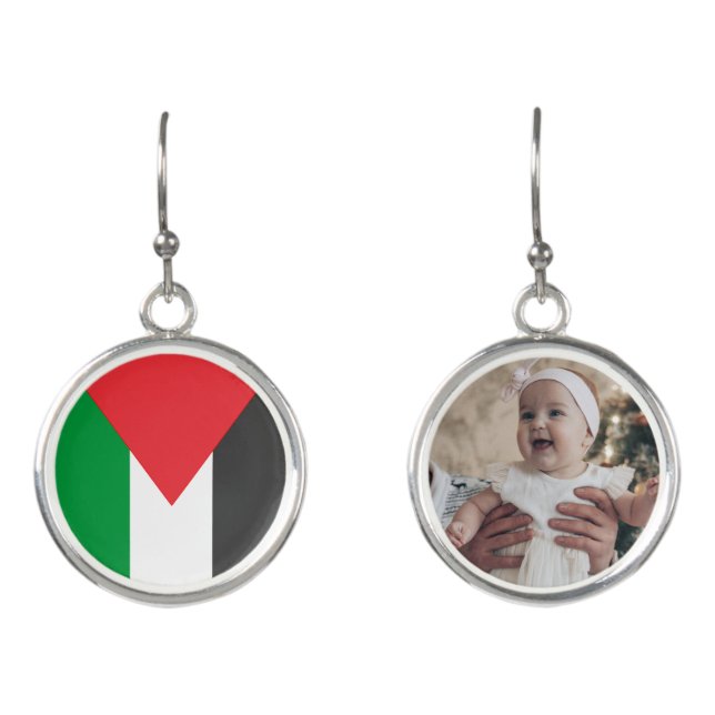 Palestinian flag Free Palestine customized Earrings (Front)