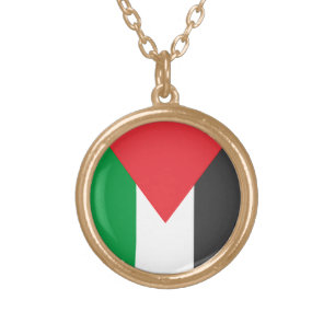 Palestinian flag Free Palestine customized Gold Plated Necklace