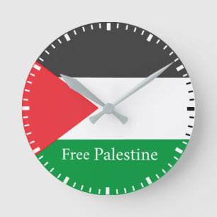 Palestinian flag Free Palestine Round C Pocket Wat Clock