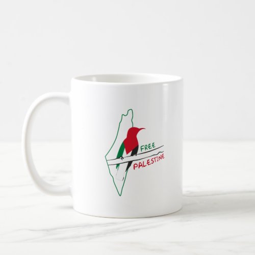 Palestinian flag map bird  coffee mug