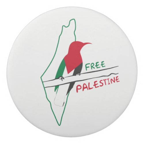 Palestinian flag map bird keychain eraser
